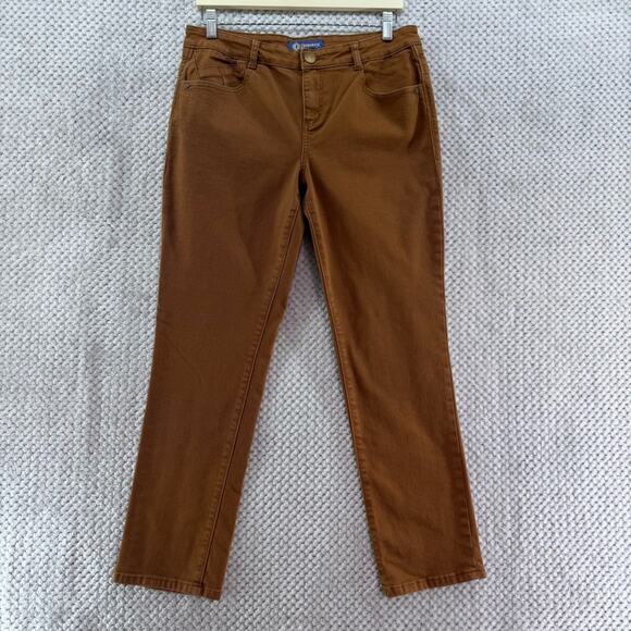 Democracy Jeans Womens 6 Brown Flex-ellent Mid Rise Straight Leg Festival Rodeo - Picture 1 of 16